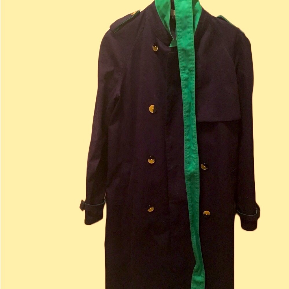 Navy blue trench coat